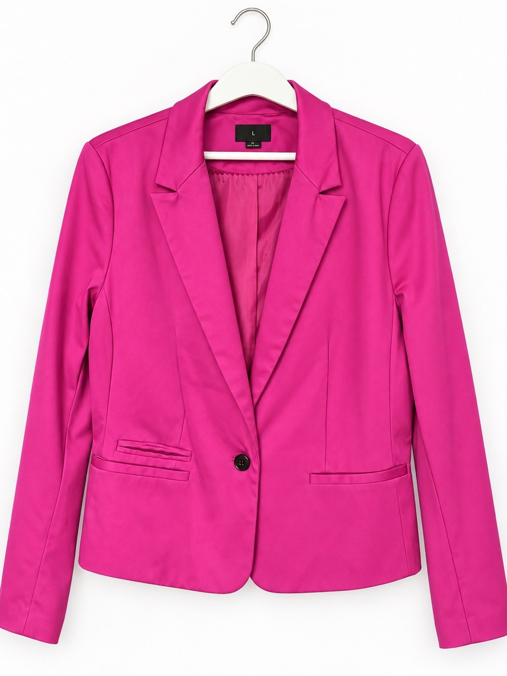 Fuchsia Women’s Tailored Blazer - Sleek Single-Button Jacket